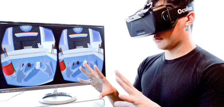 Person with computer casting VR
